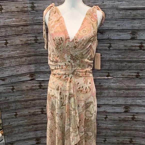 BANDOLINO Peach Blossom Layered Hi Low Dress NWT - Picture 6 of 13
